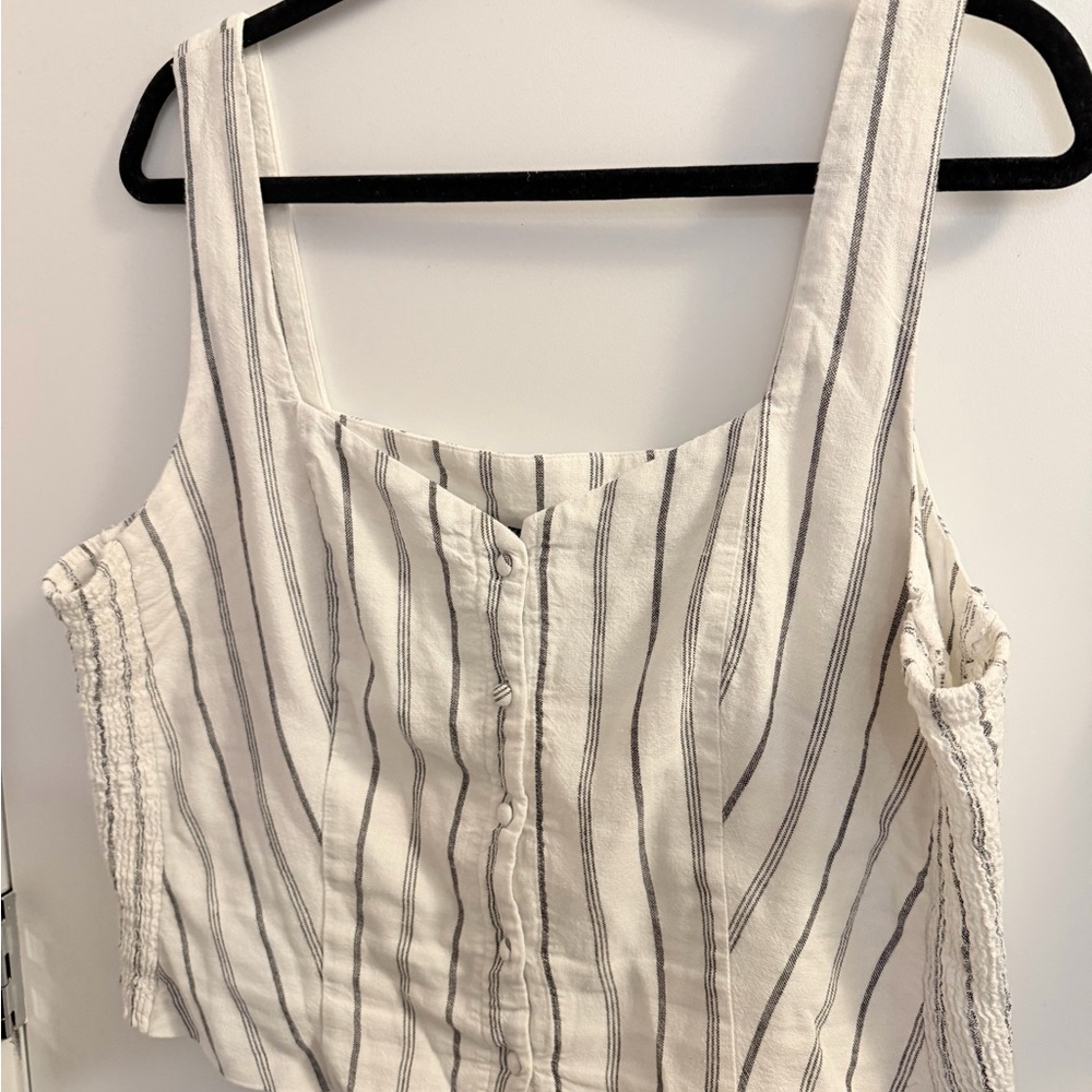 Old Navy White and Black Striped Blouse